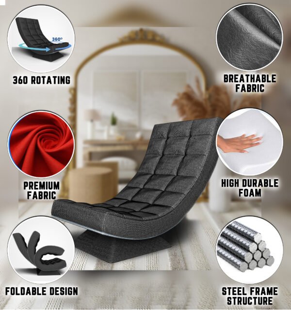 Relaxator 360 Swivel Cream Fabric Seat - Image 2