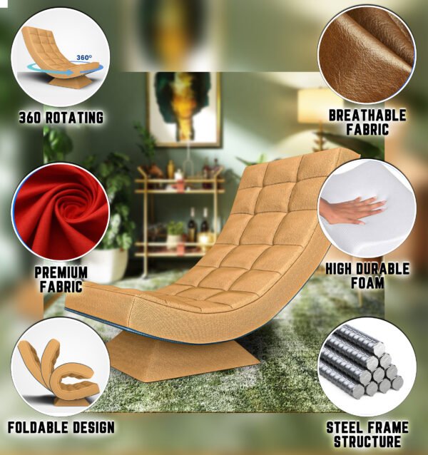 Relaxator 360 Swivel Cream Fabric Seat - Image 2