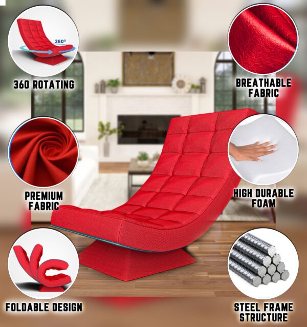 Relaxator 360 Swivel Red Fabric Seat - Image 2