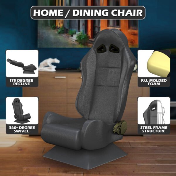 360 Swivel Relaxing IPL Player Seat Black - Image 3