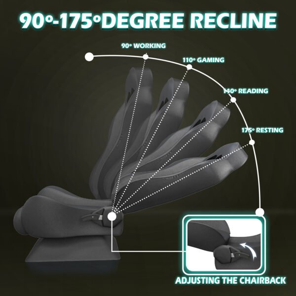 360 Swivel Relaxing IPL Player Seat Black - Image 4
