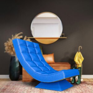 Relaxator 360 Swivel Blue Leather Seat